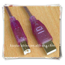 Hot sale USB printer cable transparent purple cable for printer